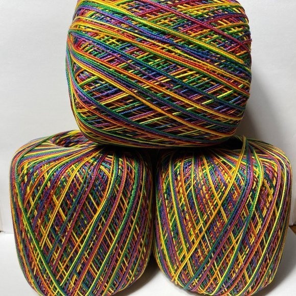 4 Aunt Lydia's Crochet Thread Mexicana Rainbow - Picture 1 of 7